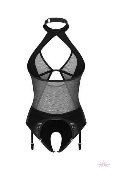Боді Obsessive Dominna crotchless teddy S/M, Чорний, S/M | Зображення 2