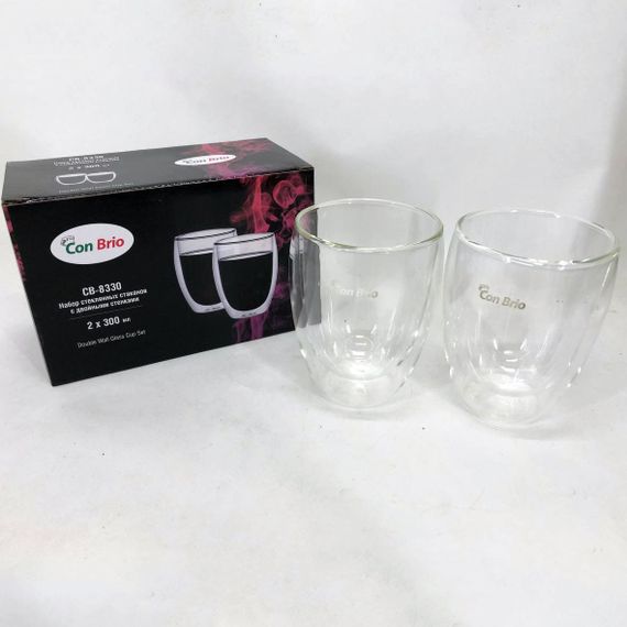 Набор стаканов с двойным дном Con Brio CB-8330-2 300 мл XY-848 2 шт | Зображення 4