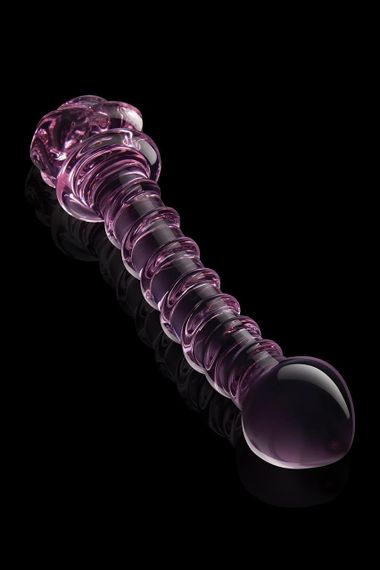 Спіральний фалоімітатор для точки G зі скла Dream Toys Glaze Glass у формі бутона троянди sexstyle | Зображення 2