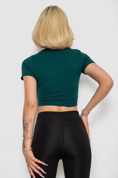 Футболка - топ женская в рубчик, цвет зеленый, 238R58210 | Зображення 3