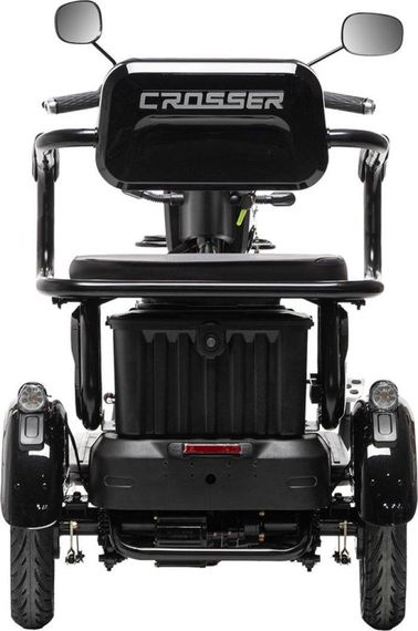 Електротрайк Crosser TR-1 1500W 72V 20Ah, триколісний електроскутер, до 55 км, для дорослих та літніх Чорний | Зображення 9