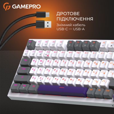 Клавиатура GamePro Genesis Warden MK160P Outemu Swithes USB White-Grey (MK160P) | Зображення 5