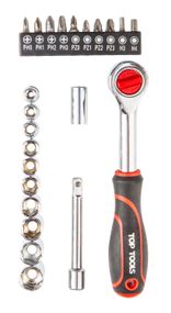 Набір ключів торцевих гайкових ключів Top Tools 1/4" 23 предмети 38D505