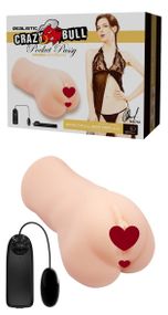 Мастурбатор с вибрацией CRAZY BULL - Realistic Pocket Pussy, BM-009227Z Sex Aura