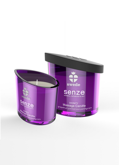 Массажная свеча Senze Swede Divinity, с ароматом грейпфрута, пальмарозы и петитгрейна, 150 мл Sex Aura | Зображення 1