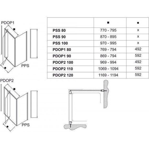 Душові двері Ravak Pivot PDOP 2- 110 Полір. алюм. Transparent | Зображення 7