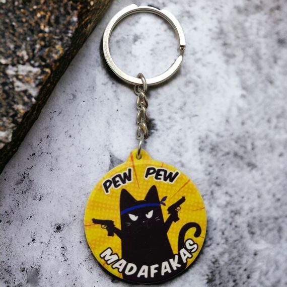 Брелок резиновый Pew Pew Котик | Зображення 1