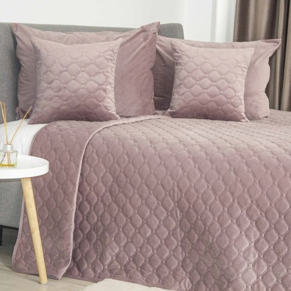 Покривало двоспальне ТЕП Velour Ромб круглий 4-00516_33954 180х240 см темно-рожеве | Зображення 3