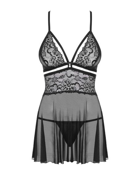 Сорочка Obsessive 838-BAB-1 babydoll Черный 2XL | Зображення 7