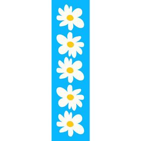 Доріжка на стіл Білі квітки на блакитному фоні 150x40 см (DR__24A020)