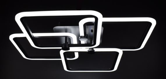 Люстра світлодіодна стельова LED світильник для квартири на стелю лед з пультом 25983 Чорний 11х64х64 см. | Зображення 1