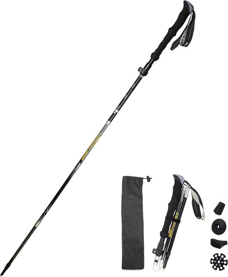 Легка складана трекінгова палка HUGSEE з алюмінію для жінок і чоловіків, EVA ручка, чохол та аксесуари