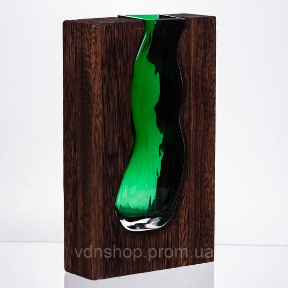 Ваза стеклянная прозрачная прямоугольная, декоративная ваза для дома стильная для цветов HP-32-1