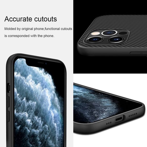 Карбонова накладка Nillkin Synthetic Fiber series для Apple iPhone 12 Pro/12 (6.1") | Зображення 4
