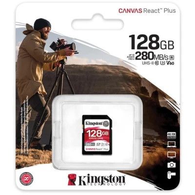 Карта памяти Kingston 128GB SDXC class 10 UHS-II U3 Canvas React Plus (SDR2V6/128GB) | Зображення 2