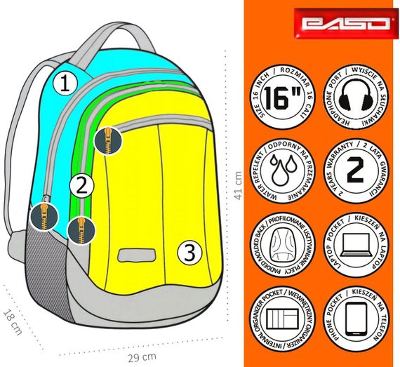 Міський рюкзак 22L PASO | Зображення 6