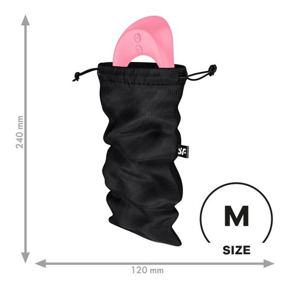 Мішок для секс-іграшок Satisfyer Treasure Bag M, чорний, на шнурку Sex Aura