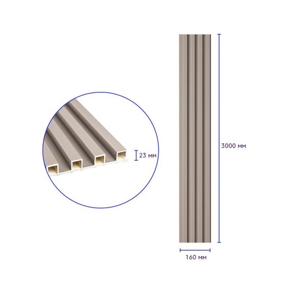 Декоративна стінова рейка мокко 3000*160*23мм (D) SW-00001859 | Зображення 2