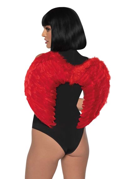 Крила занепалого ангела (диявола) Leg Avenue Marabou feather devil wings One Size Чеввоні | Зображення 2
