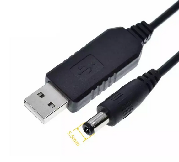 Кабель з перетворювачем USB 5V - DC 5.5-2.1/12V для роутера, відеокамери | Зображення 1