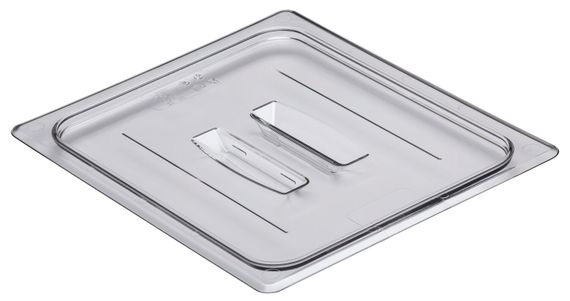 Крышка плоская с ручкой из прозрачного поликарбоната для гастроемкости Cambro, GN 1/2 (325х265 мм)