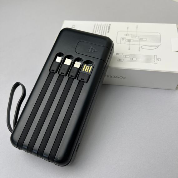 Power Bank Super з кабелем USB+Micro+Type-C+Lightning (20000mAh) Чорний | Зображення 2
