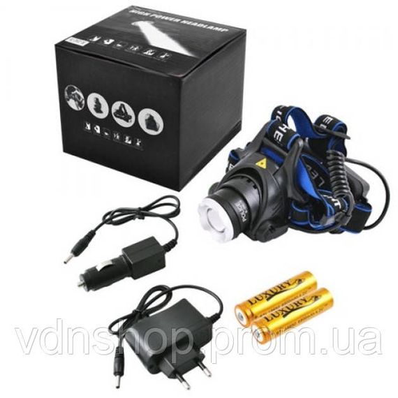 Ліхтарик акумуляторний наголовний, Дуже потужний налобний ліхтар, Налобний світлодіодний ліхтар IA-25 | Зображення 1