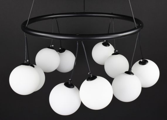 Люстра підвісна на 10 лампочок 27518 Чорний 45-160х65х65 см. | Зображення 6