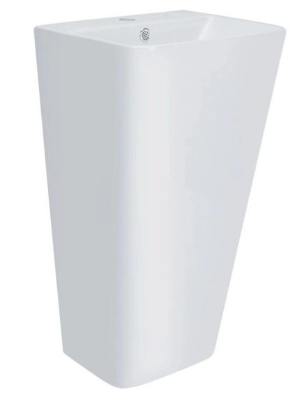 Комплект Qtap Tern: Раковина підлогова моноблок 440х380х830 мм White + Донний клапан PU02O (QT1711G302WN47320) | Зображення 6