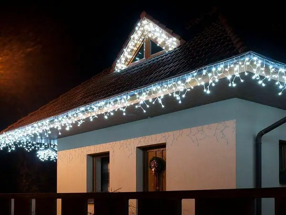 Новорічна святкова гірлянда бахрома 120 Led прозорий провід 3х0.5 м | Зображення 6