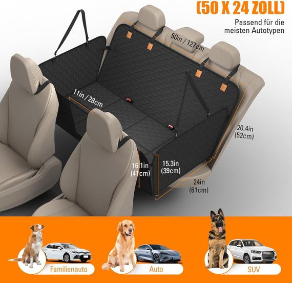 Чехол для перевозки собак на заднее сиденье авто, автогамак водонепроницаемый накидка защитная подстилка | Зображення 4