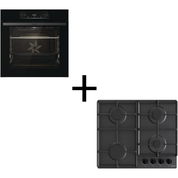 Комплект Gorenje (духовка электрическая BO6735E02BK + поверхность газовая G641EB) SET_BO6735E02BK_G641EB