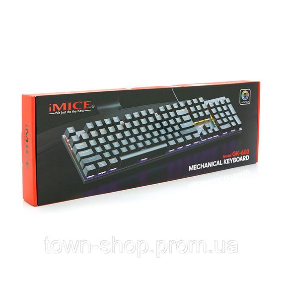 Клавиатура iMICE GK600 USB, длина кабеля 100см, (Eng), Black, 104к | Зображення 1