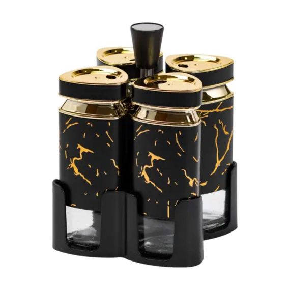 Набор для специй на подставке 4 баночки по 120 мл для приправ HP1354 | Зображення 1
