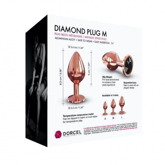 Металева анальна пробка із прикрасою у вигляді кристалу Dorcel - Diamond Plug M Sex Aura | Зображення 5