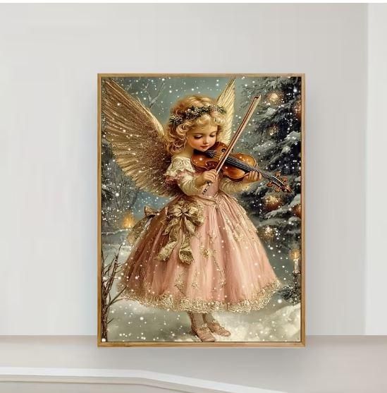 Набір для вишивання хрестиком JOZYSH "Маленька охоронниця свята" 14CT, 30x40 см, канва Аїда з нанесеним малюнком | Зображення 8