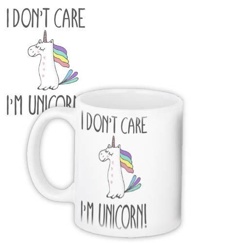 Кружка с принтом I don't care, I'm unicorn 330 мл (KR_FR008)