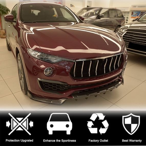 Накладка на передний бампер Lip V1 (для Base/S, карбон) для Maserati Levante 2016- гг | Зображення 2