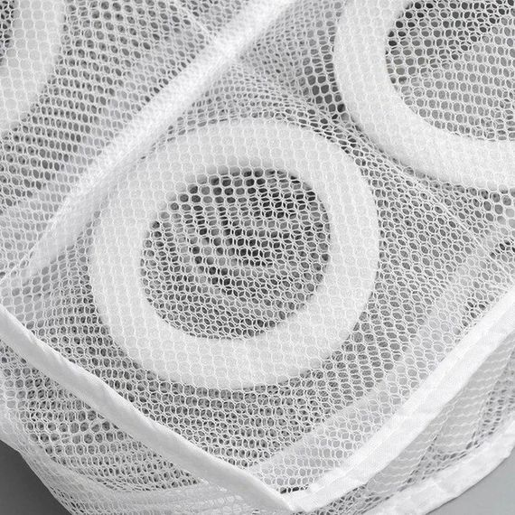 Сітчастий мішок з ручкою для прання взуття (28 х 25 х 8 см) / Сумка для пральної машини / Чохол для делікатного прання | Зображення 3