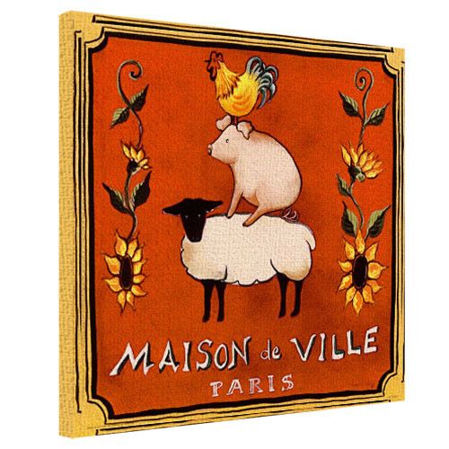 Картина на холсте Maison de ville Paris 50x50 см (H5050_RET019)