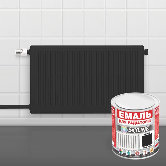 Емаль Для Радіаторів акрилова термостійка глянсова SkyLine 10 л Чорна RAL 9004 | Зображення 2