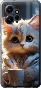 Чохол на Xiaomi Redmi Note 12 4G White cat із силікону FCh_047346