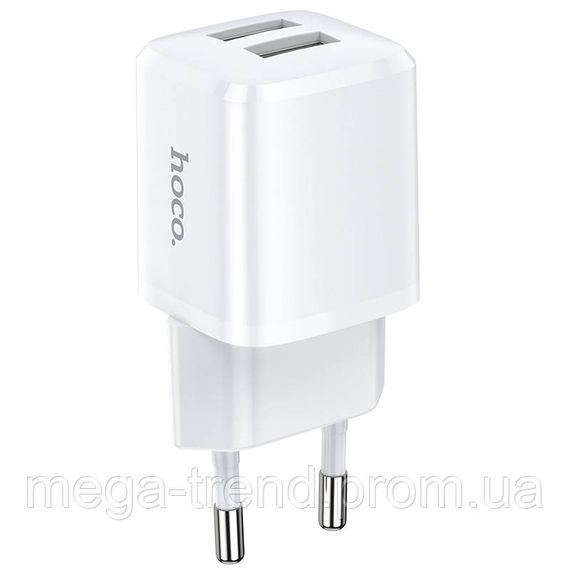 Адаптер мережевий Hoco Briar dual port charger N8 |2USB, 2.4A| (Safety Certified)