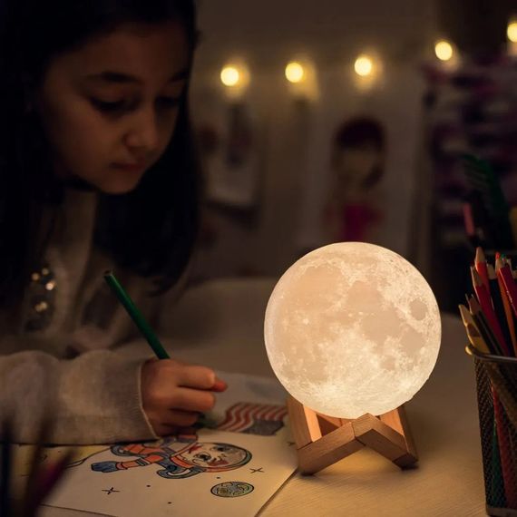 Ночник 3д светильник Moon Lamp 18 см, Ночники 3d lamp, Проекционный 3d XK-484 светильник ночник | Зображення 9
