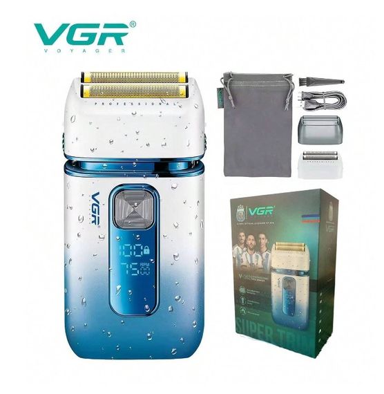 Електробритва VGR V-345 Grey роторна водонепроникна IPX7 (45694-V-345 GREY_295) | Зображення 1