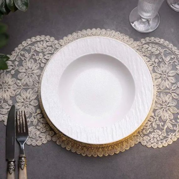 Тарілка супова порцелянова 23 см біла HP-7-724 | Зображення 1