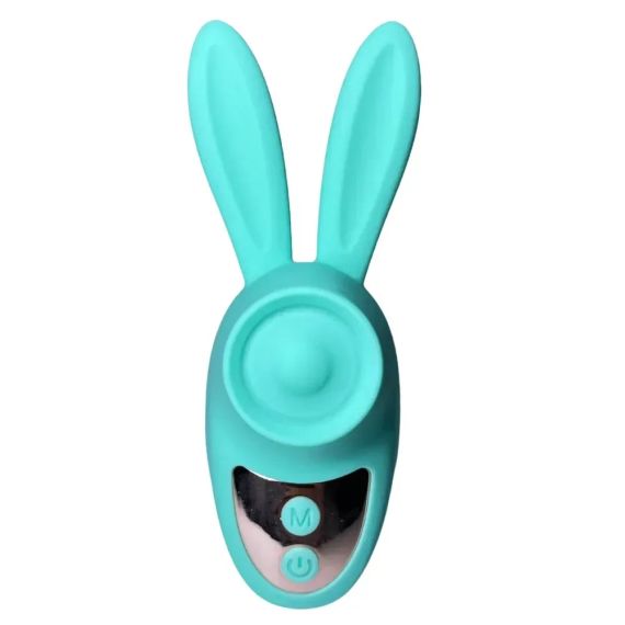 Вібростимулятор на палець Зайчик Passion Play, 12 режимів вібрації + 3 інтенсивності, бірюзовий Sex Aura | Зображення 1