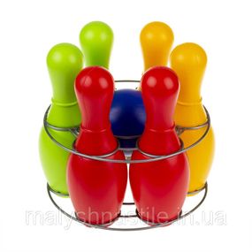 Игровой набор для боулинга "Радуга 6" 0725, кегли - 6 шт, шар