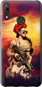 Чехол на Huawei Y7 2019 Украинка с оружием "5316u-1638-17620"