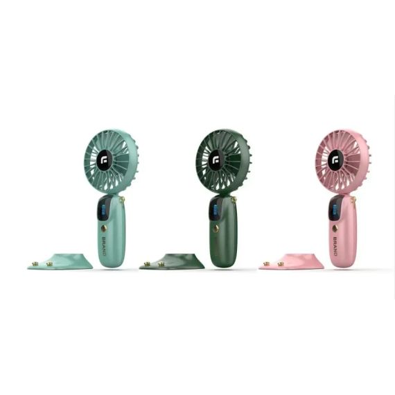 Портативний міні вентилятор Mini fan AND892 з підставкою для телефону та дисплеєм